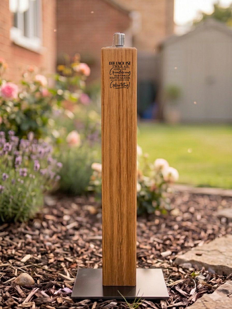 Elche Gartenfackel mit Gravur 90cm  E Geburtstagsbundle