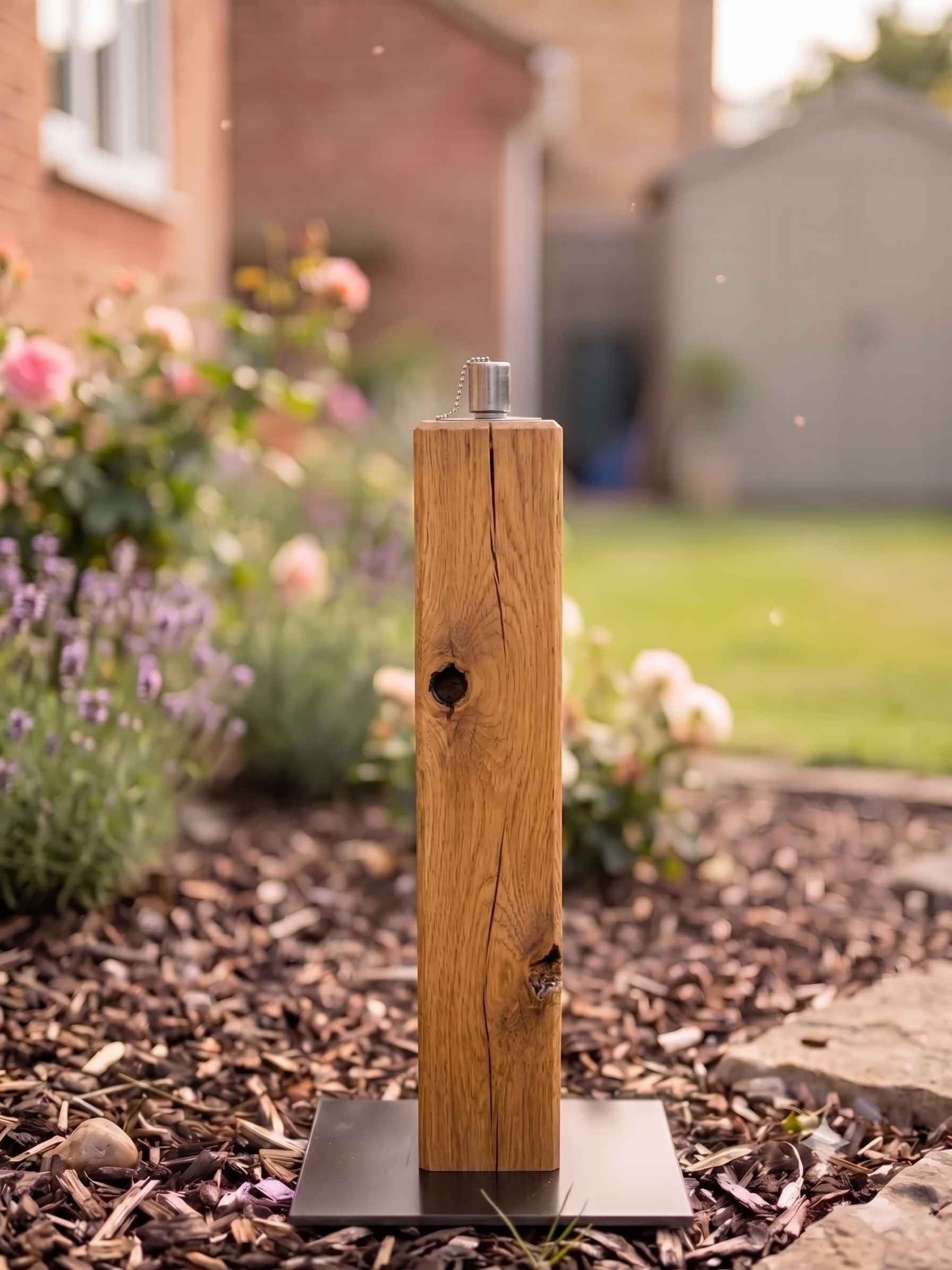 Eiche Gartenfackel ohne Gravur 40cm Rustikal