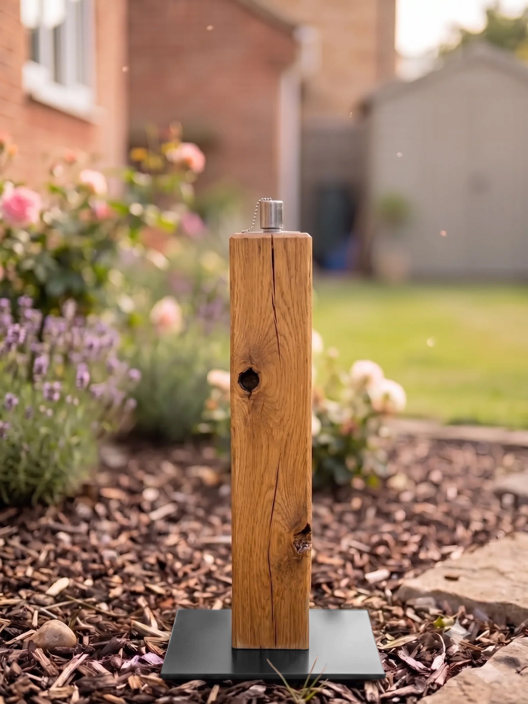 Eiche Gartenfackel ohne Gravur 40cm Rustikal