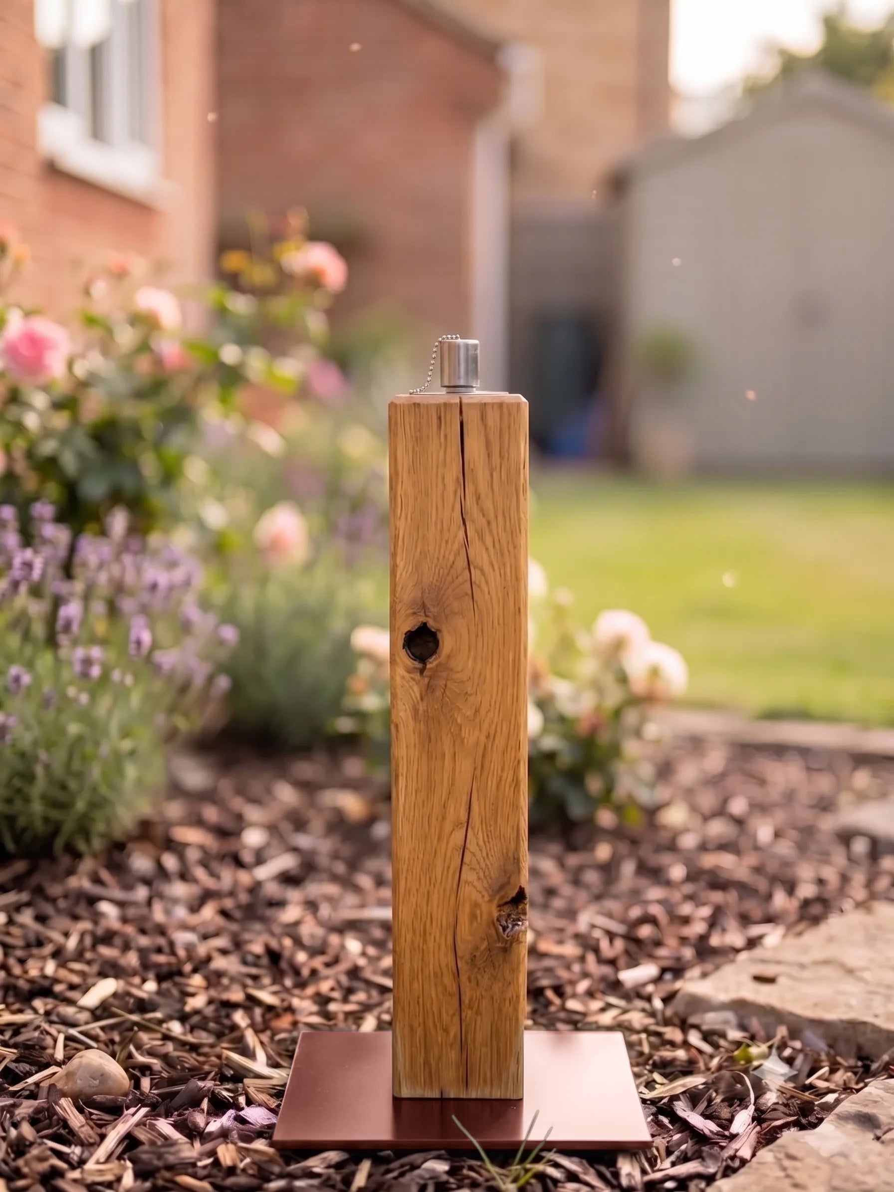 Eiche Gartenfackel ohne Gravur 40cm Rustikal