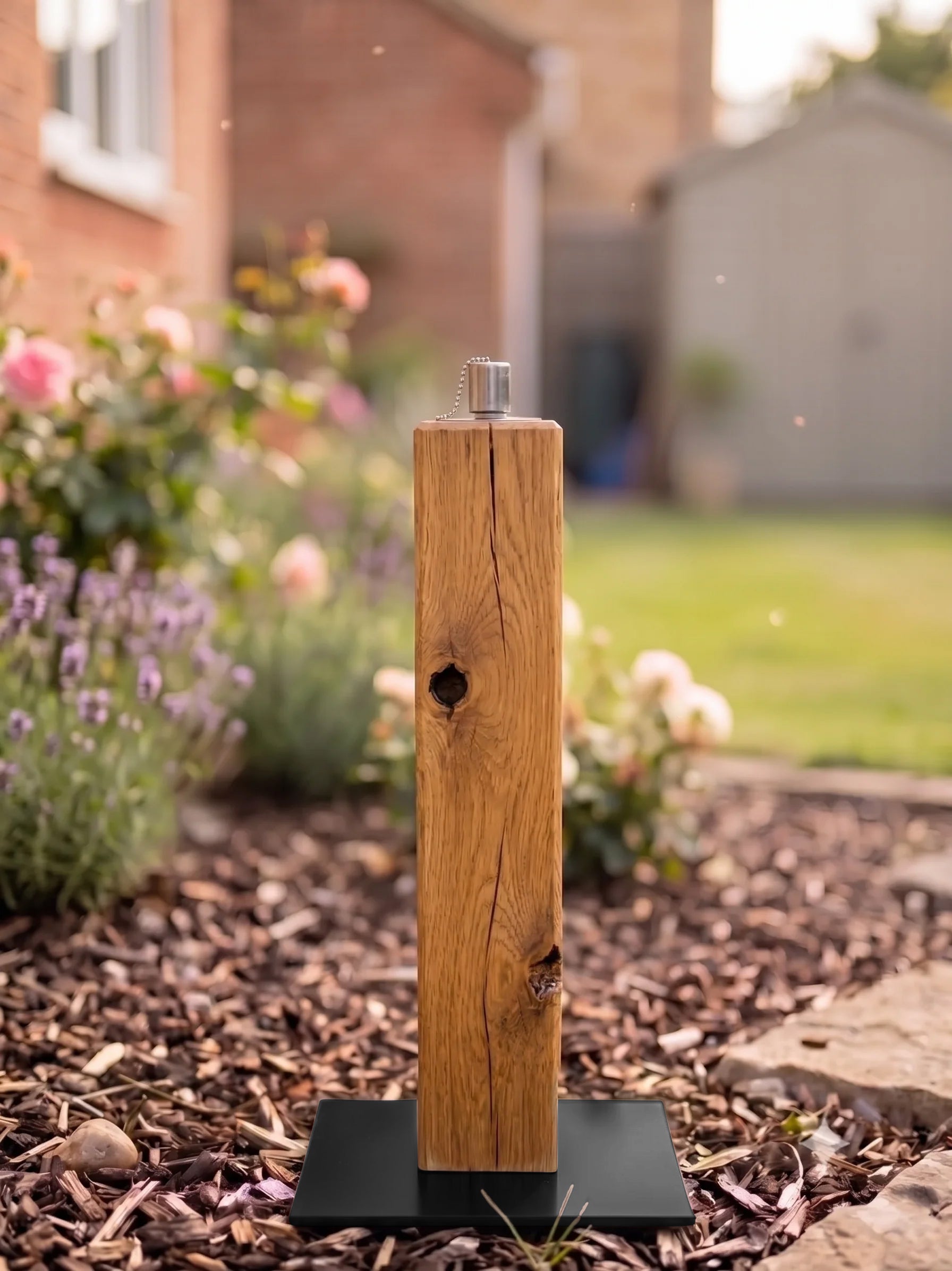 Eiche Gartenfackel ohne Gravur 40cm Rustikal