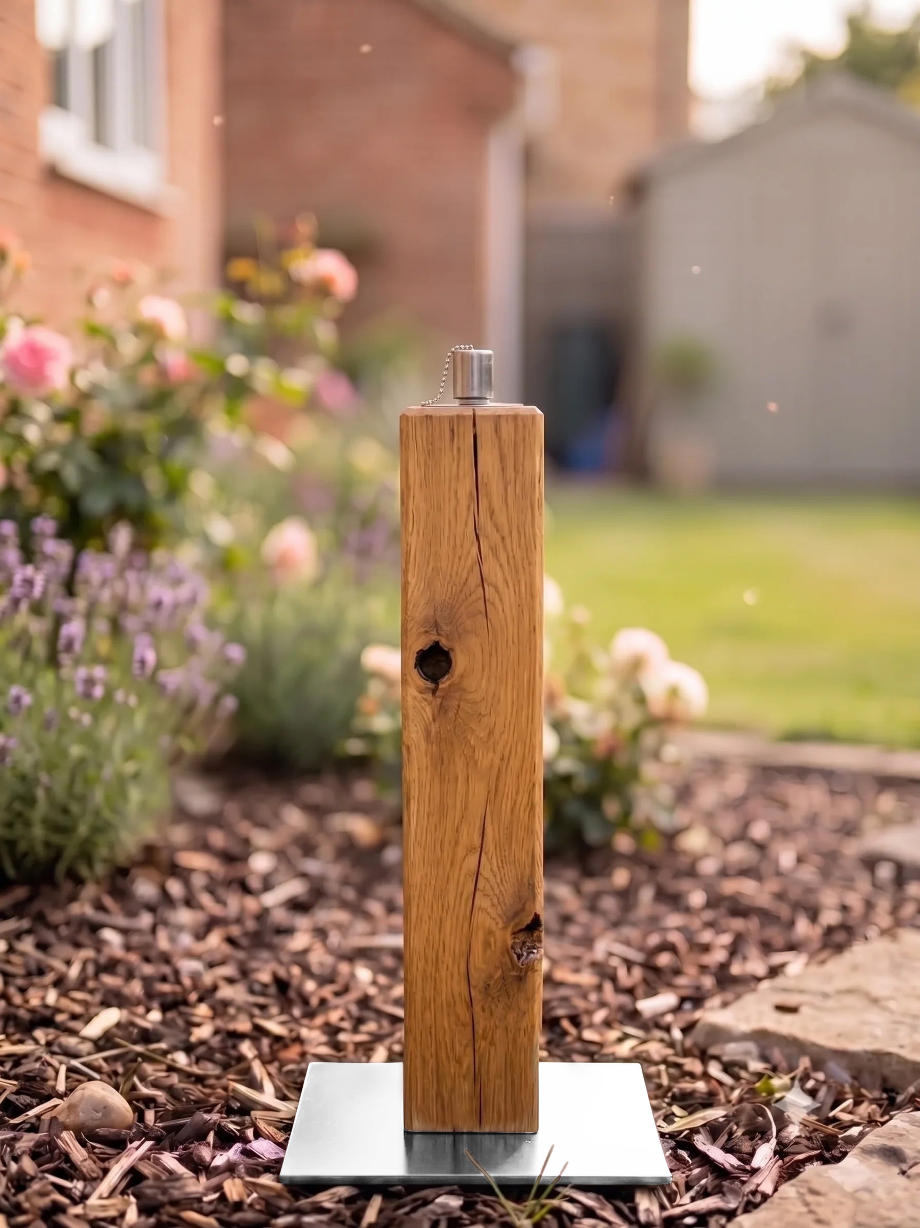 Eiche Gartenfackel ohne Gravur 40cm Rustikal