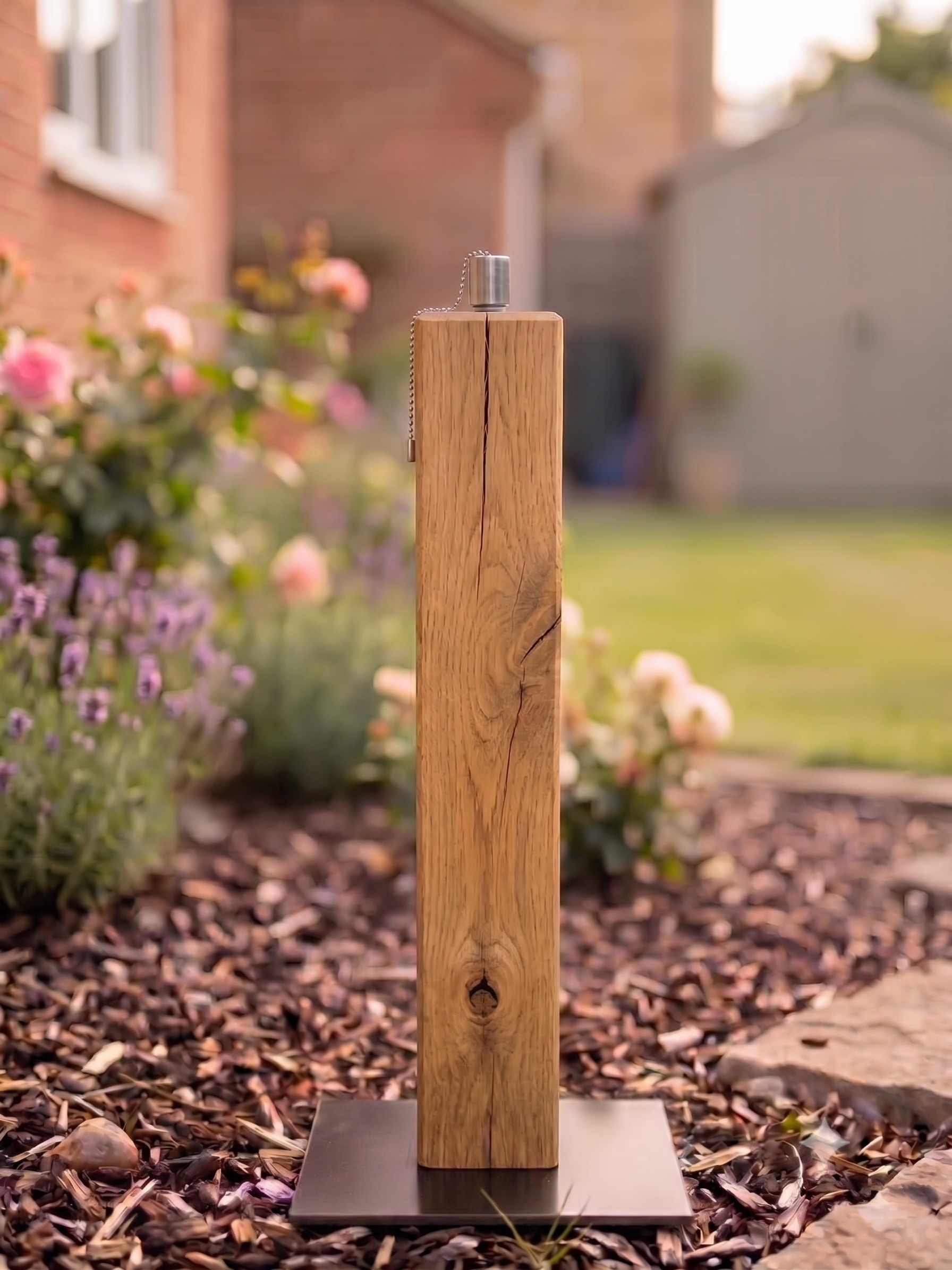 Eiche Gartenfackel ohne Gravur 60cm Rustikal