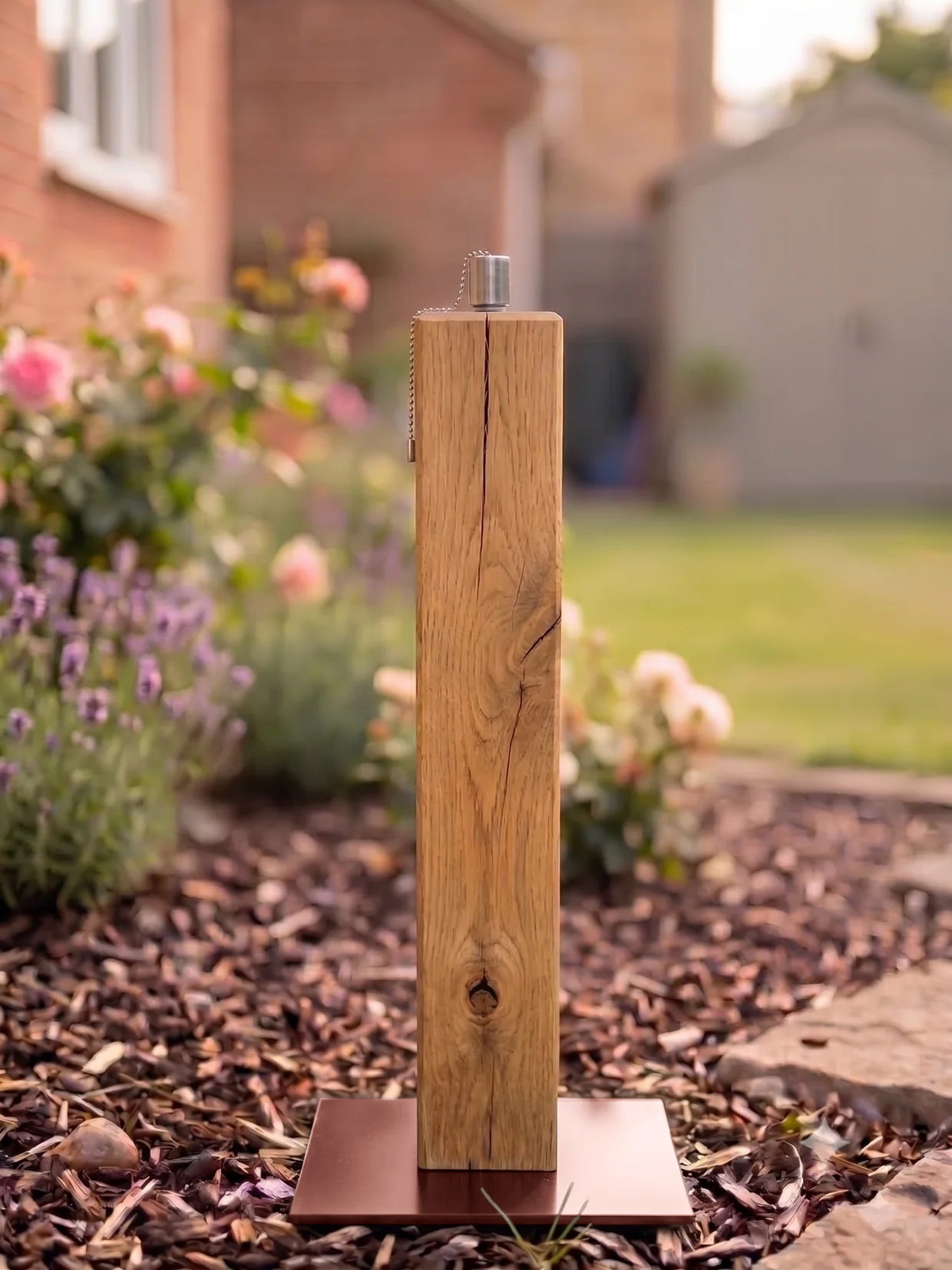 Eiche Gartenfackel ohne Gravur 60cm Rustikal