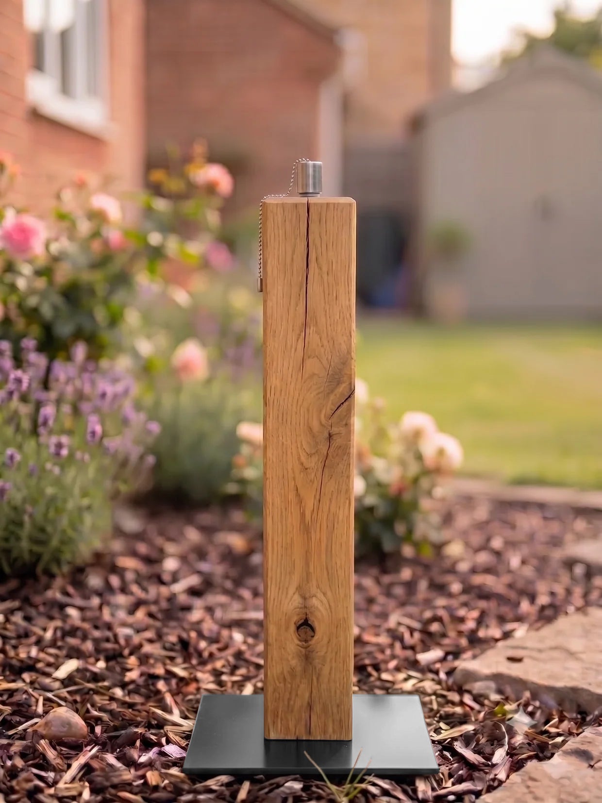 Eiche Gartenfackel ohne Gravur 60cm Rustikal