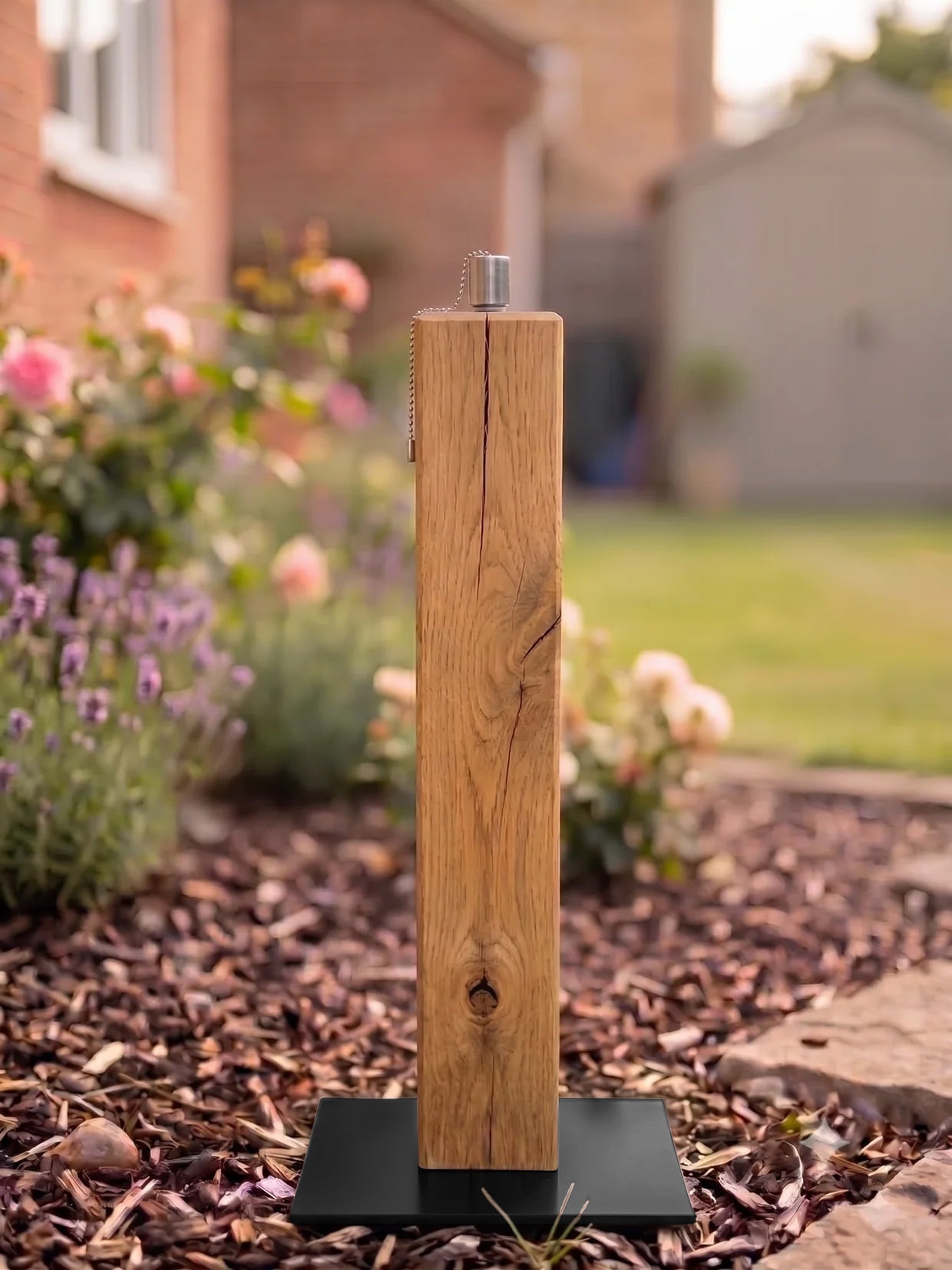 Eiche Gartenfackel ohne Gravur 60cm Rustikal