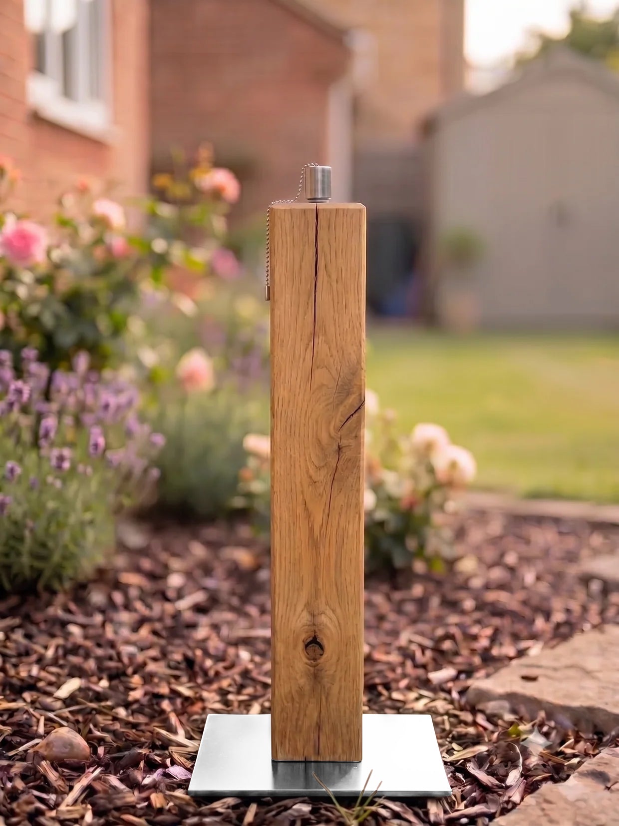 Eiche Gartenfackel ohne Gravur 60cm Rustikal