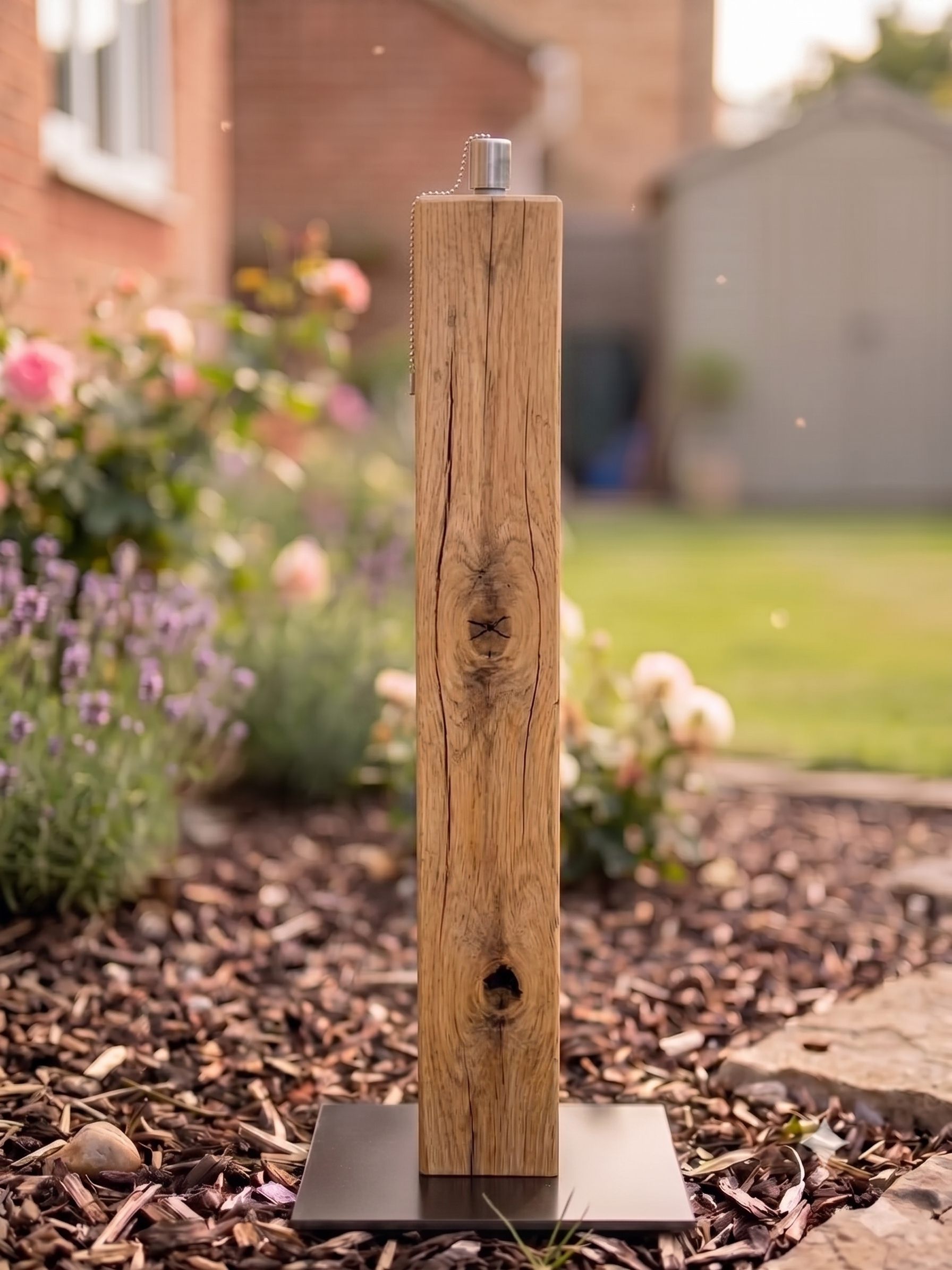 Eiche Gartenfackel ohne Gravur 90cm Rustikal