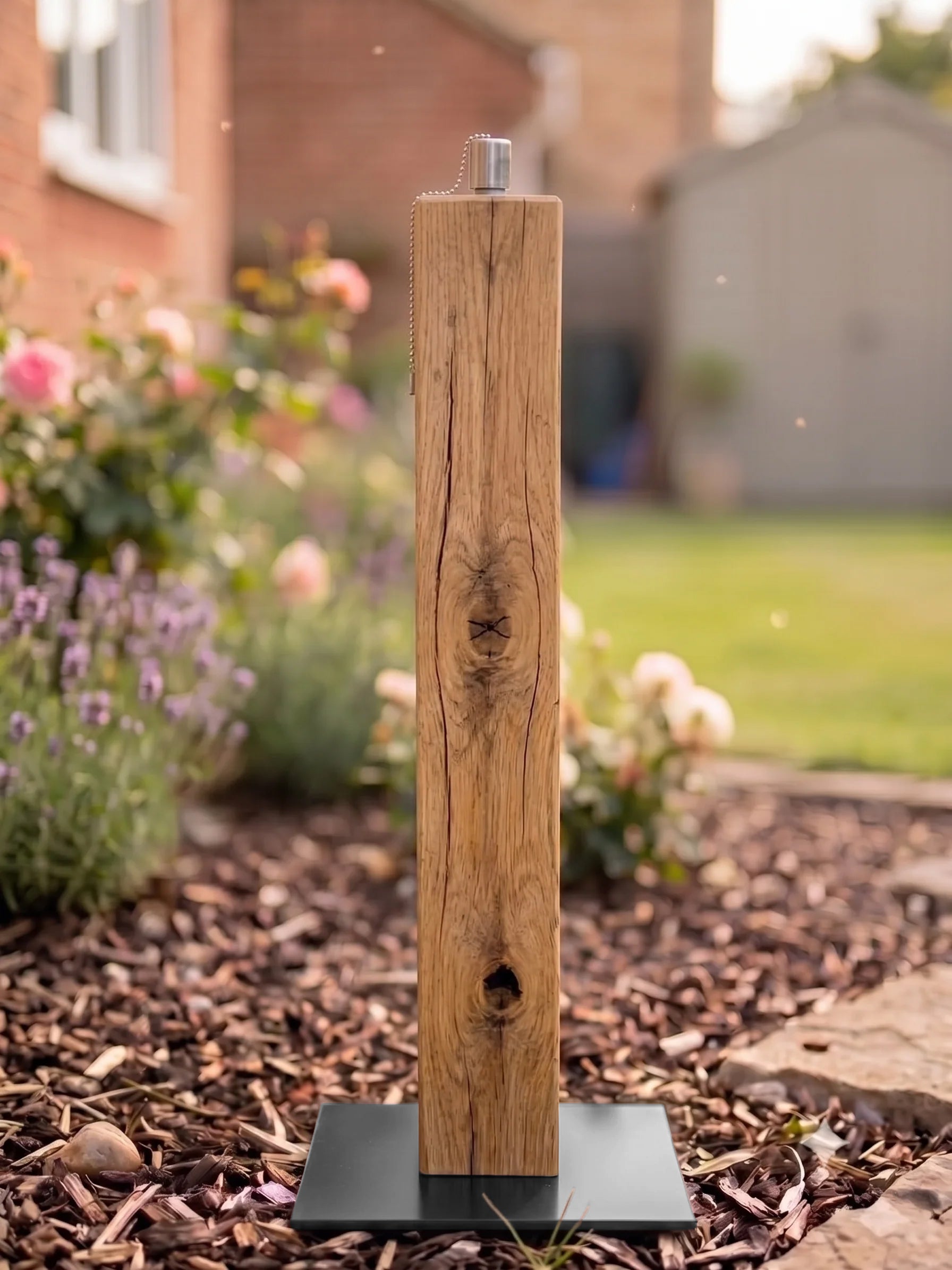 Eiche Gartenfackel ohne Gravur 90cm Rustikal