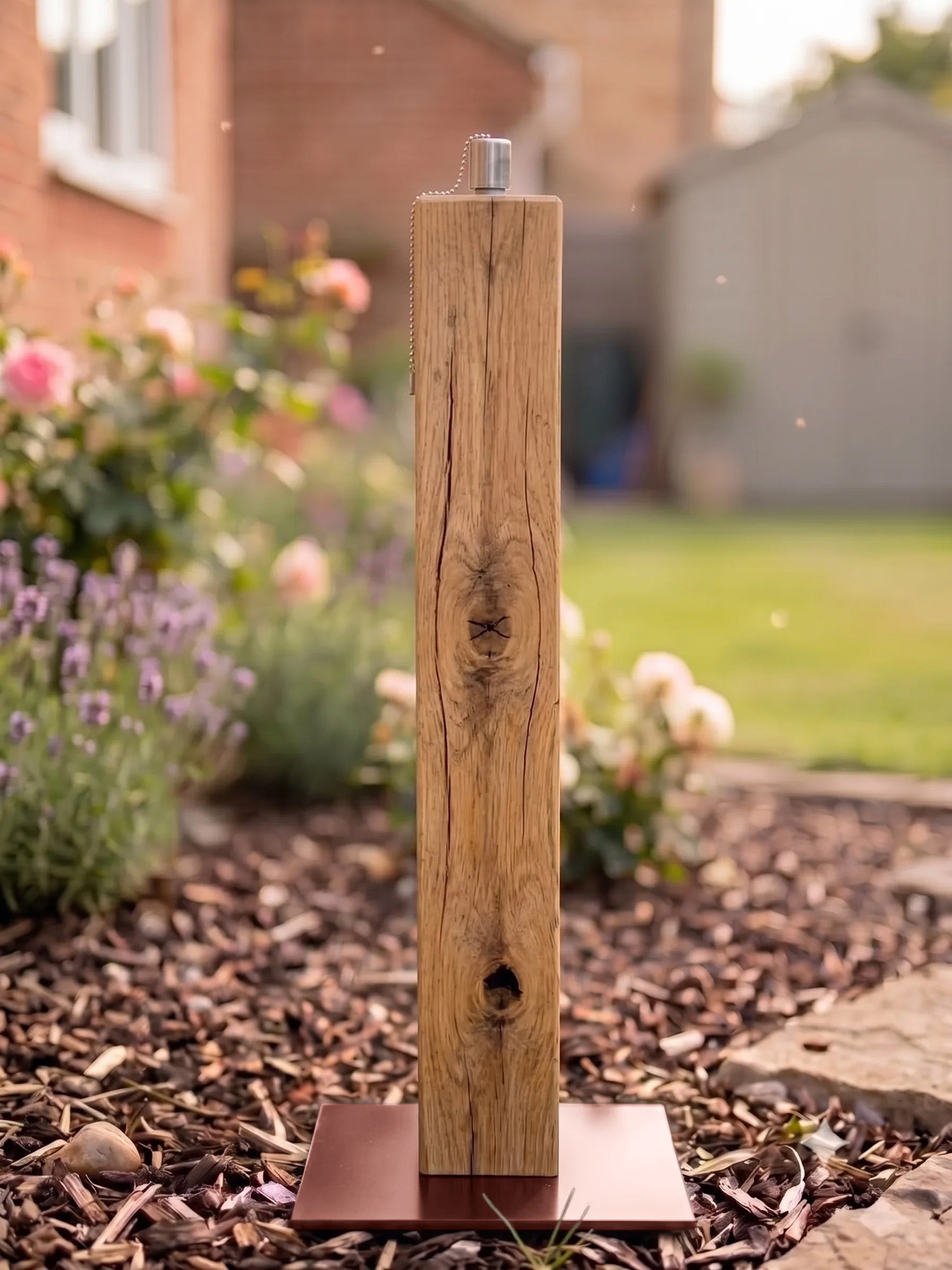 Eiche Gartenfackel ohne Gravur 90cm Rustikal