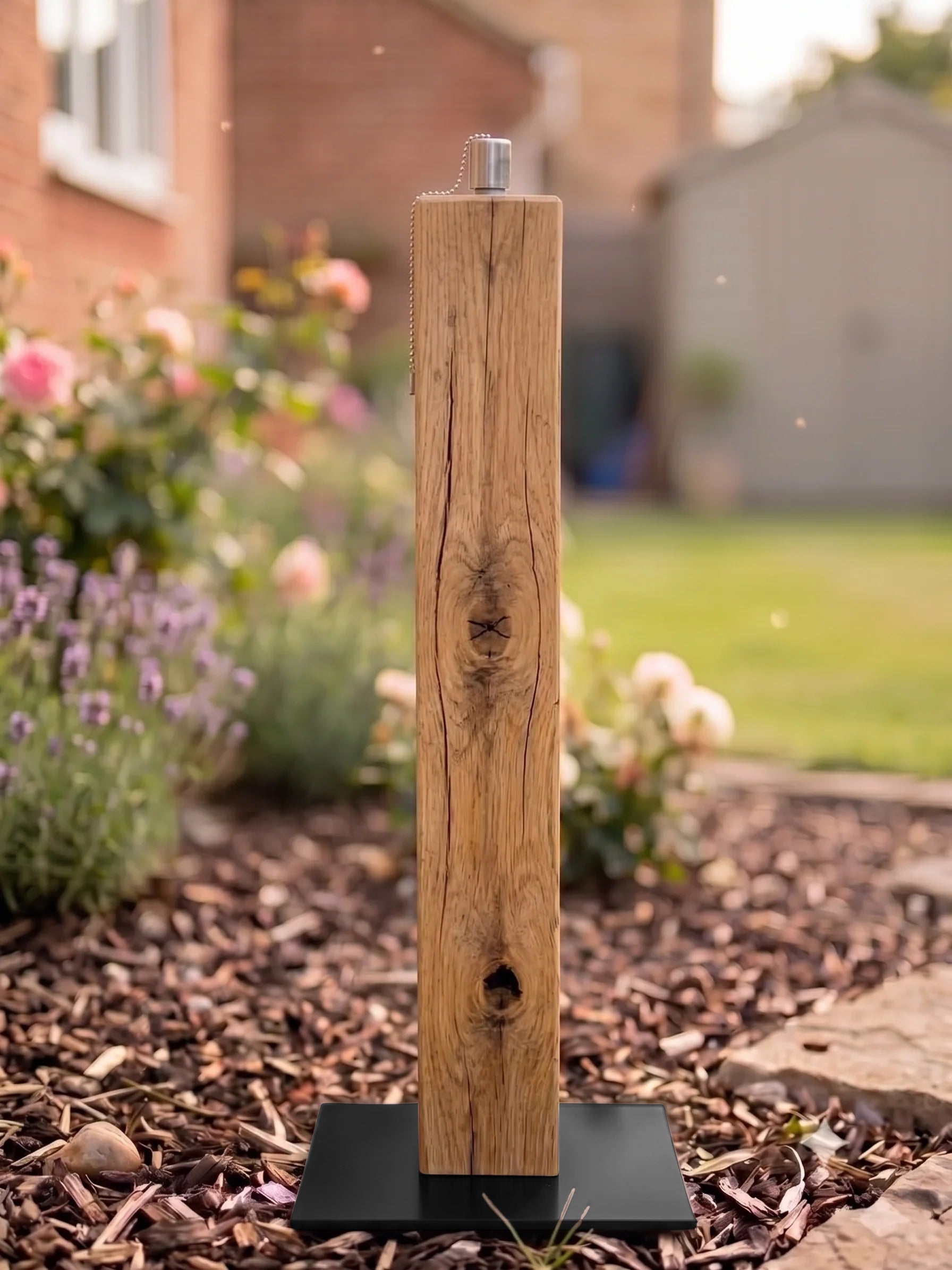 Eiche Gartenfackel ohne Gravur 90cm Rustikal