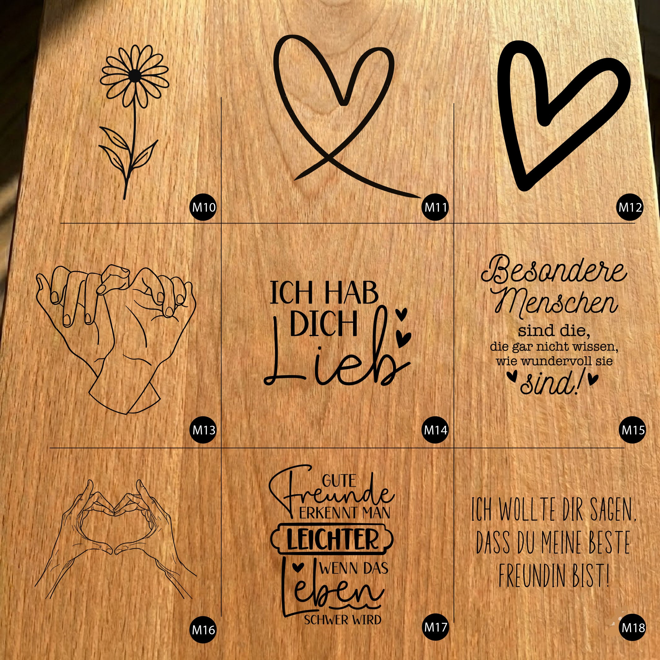 Gartenfackel aus Eiche – 20 cm – Motiv: Best Friends Bundle