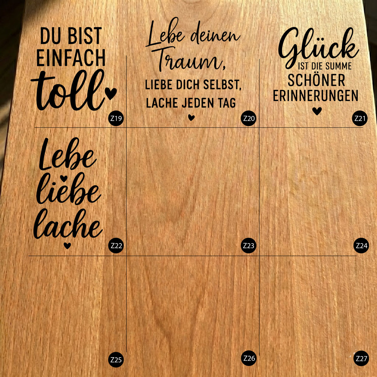 Gartenfackel aus Eiche – 40 cm – Motiv: Deutsche Sprueche Bundle